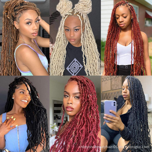 36 inch Nu Faux Locs Crochet hair  wholesale Synthetic Distressed Crochet Soft Faux Locs for black women boho colored locs